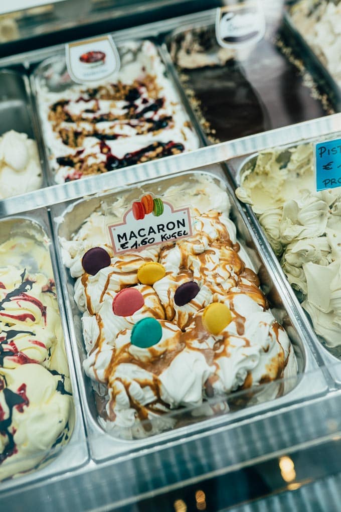 Macaron Eis im Il Gelato in Klagenfurt