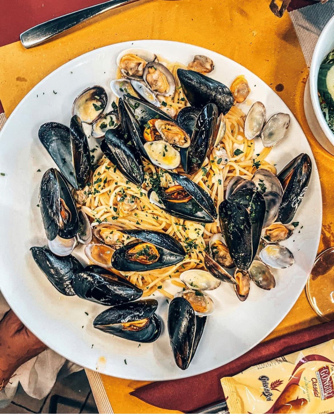 Pasta mit Miesmuscheln in der Osteria Veneta in Klagenfurt