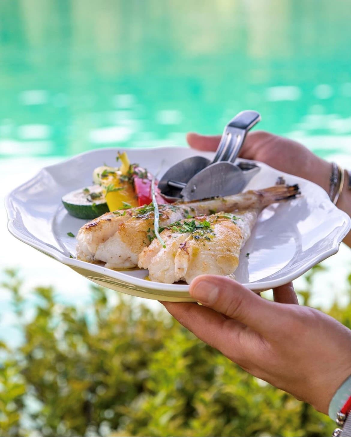 Fischgericht im Restaurant Maria Loretto in Klagenfurt 