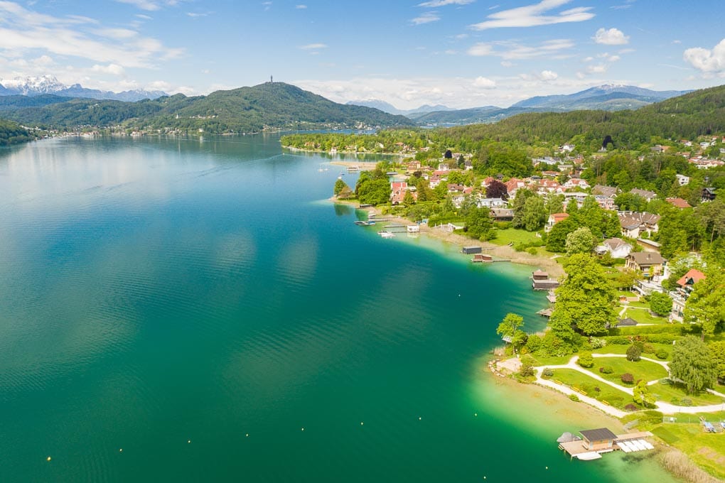 Blick auf den Wörthersee bei Schönwetter 