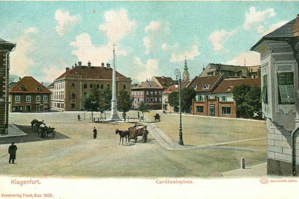 Altes Bild des Kardinalplatzes in Klagenfurt