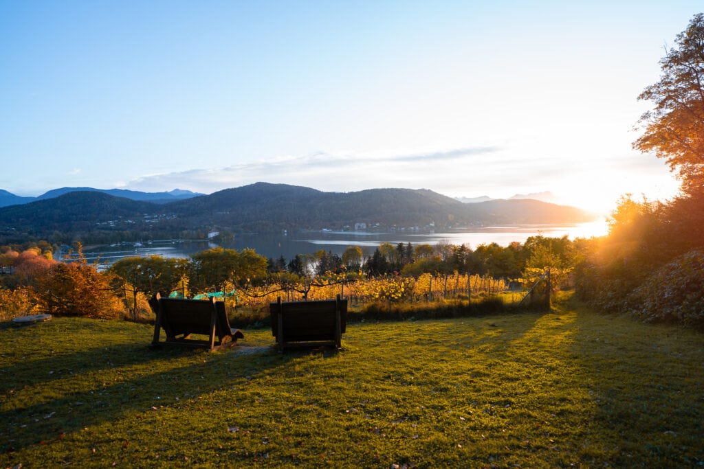 Sonnenuntergang von der Seewiese aus genießen