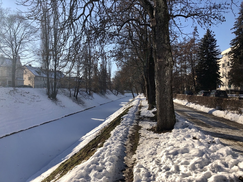 Lendkanal, Winter 9020 Klagenfurt am Wörthersee, Laufstrecke, Winterfitness, Outdooraktivitäten, Sport