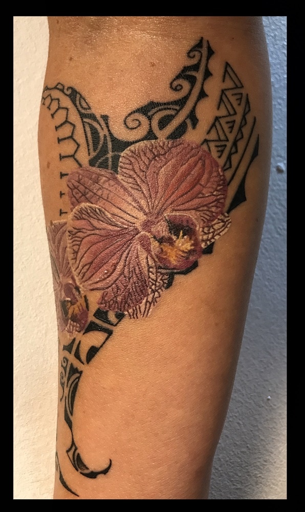 Orchidee, Maori, Tattoo, Tattoostudio, tätowieren, Tattooarist, 9020 Klagenfurt am Wörthersee