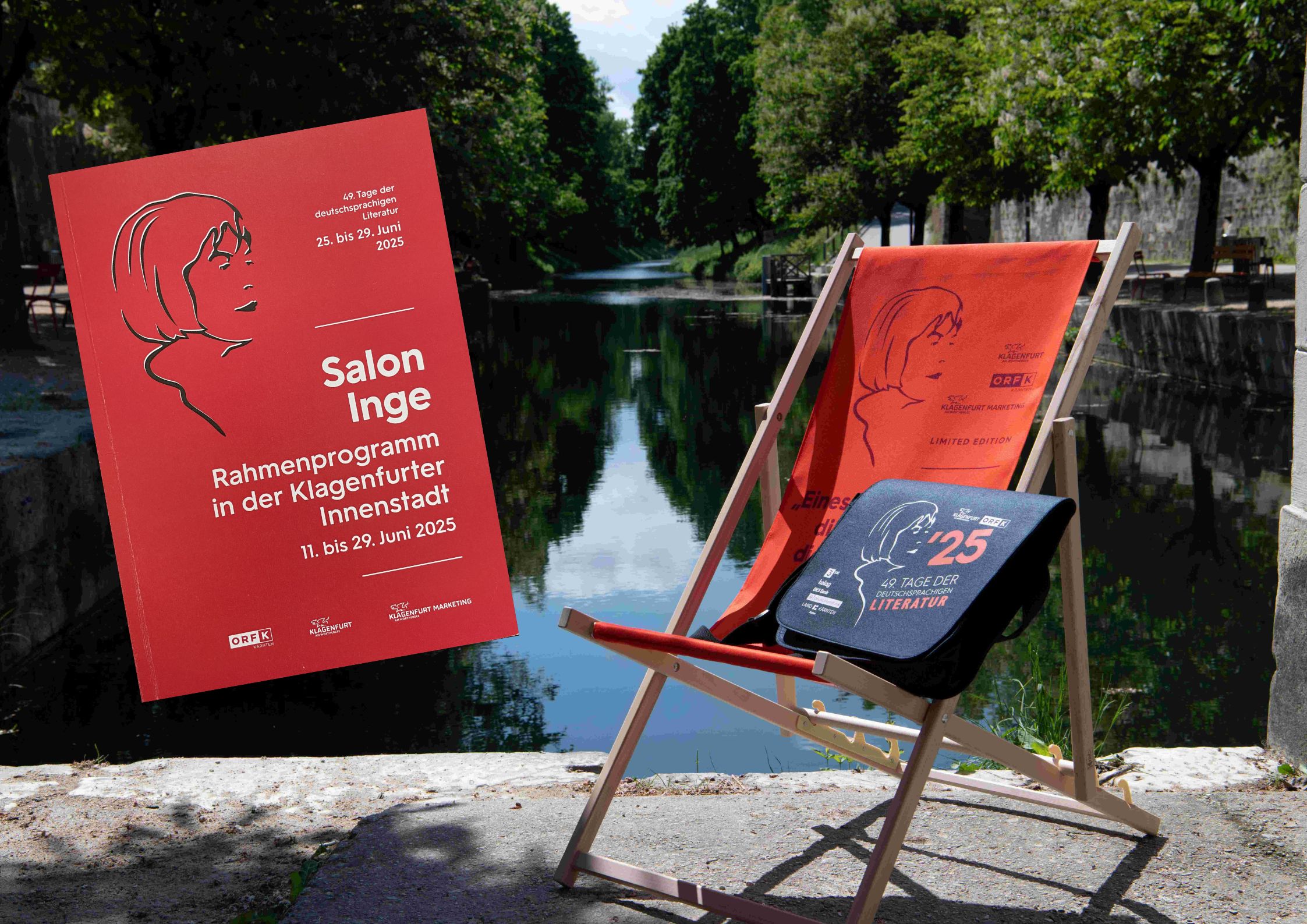 Salon Inge Booklet und Liegestuhl, Lendhafen Klagenfurt