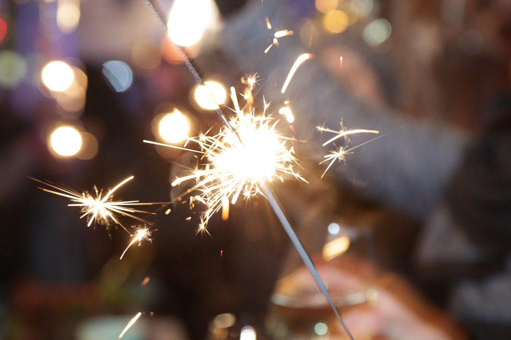 Sprühkerze beim Silvestermark in Klagenfurt