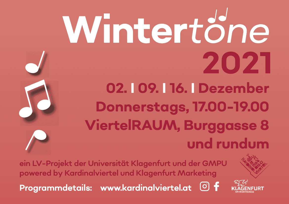 Wintertöne 2021 im Karinalviertel, ein LV-Projekt der Universität Klagenfurt und der GMPU