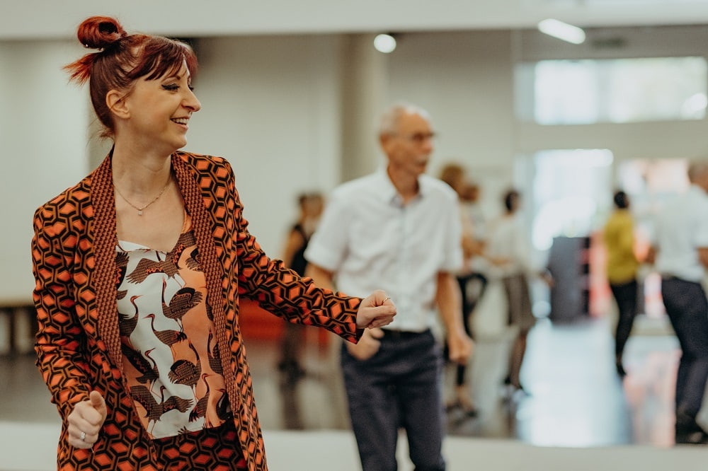 Iris Huber von der Tanzschule Huber in Klagenfurt im Kurz Fit 50+