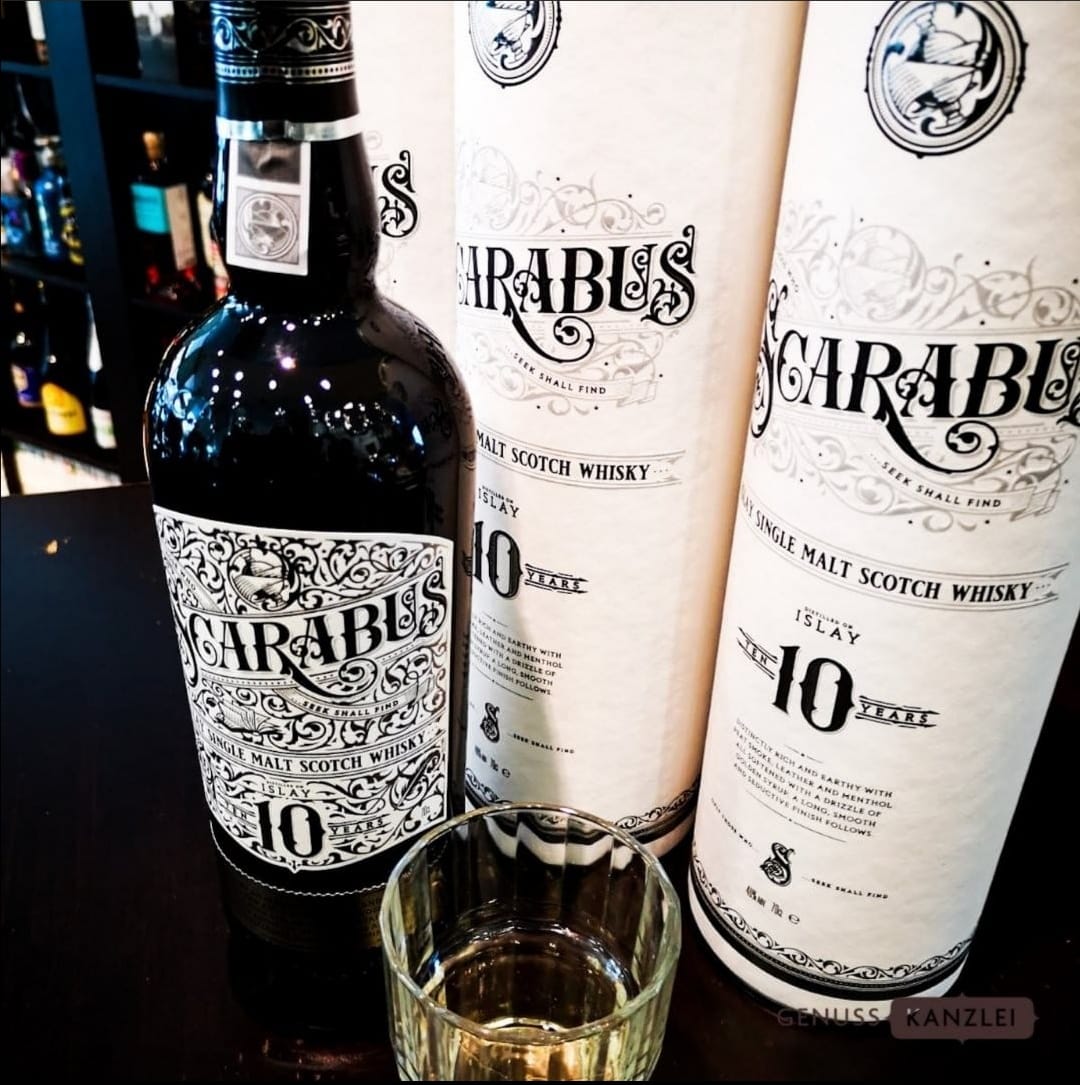 Scarabus Islay Single Malt Whiskey von der Genusskanzlei in Klagenfurt, das perfekte Geschenk für Männer