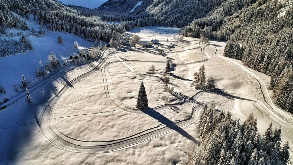 Langlauf Loipe im Bodental in Kärnten