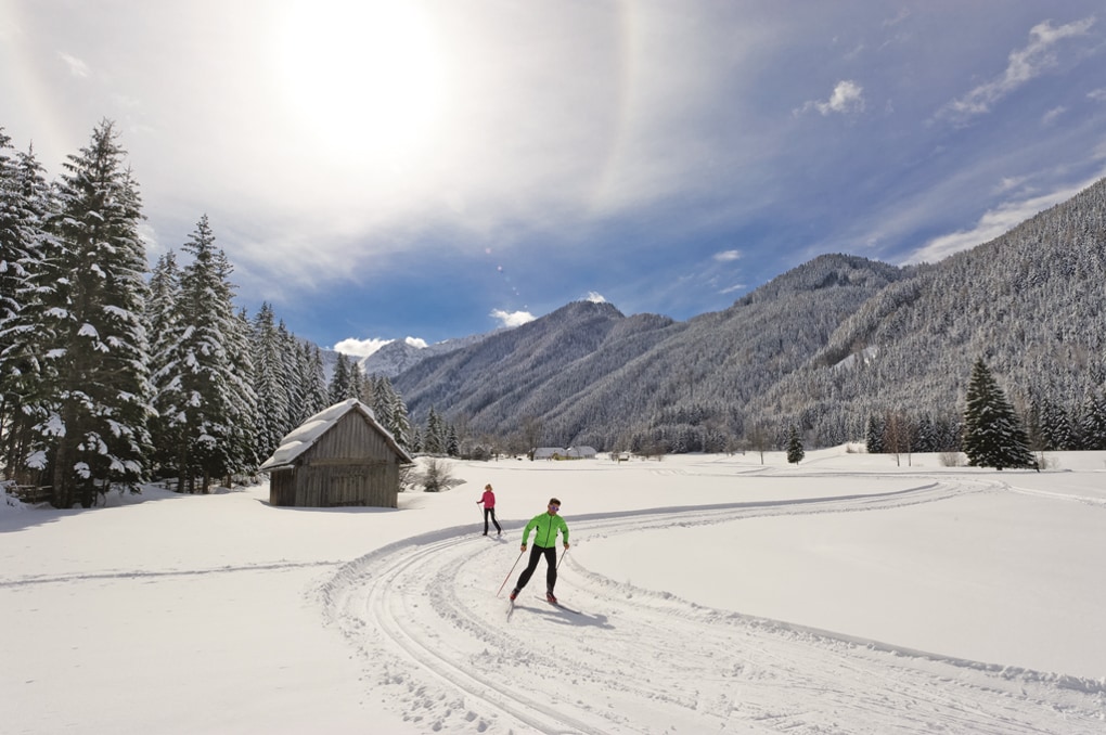 Langläufer beim Sport im Bodental in Kärnten