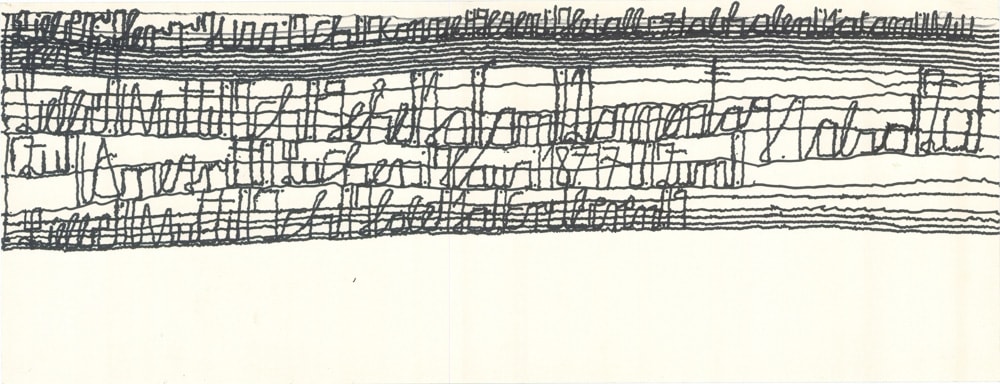 Harald Stoffers-Brief179-2011-Wasserfester Filzstift auf Karton-21x55cm-©Galerie der Villa