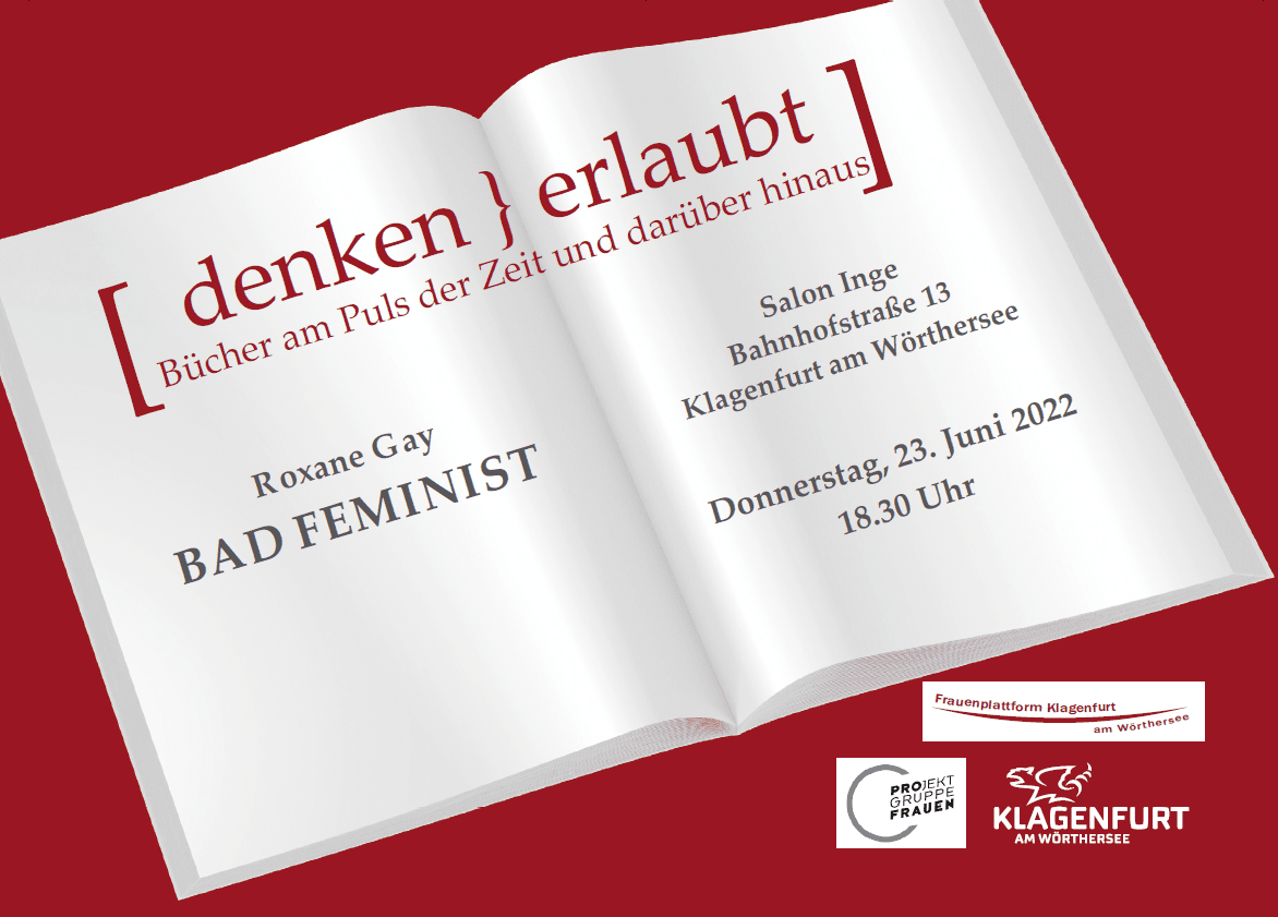 Flyer Denken erlaubt von der Frauenplattform Klagenfurt im Rahmen von Salon Inge Bachmann