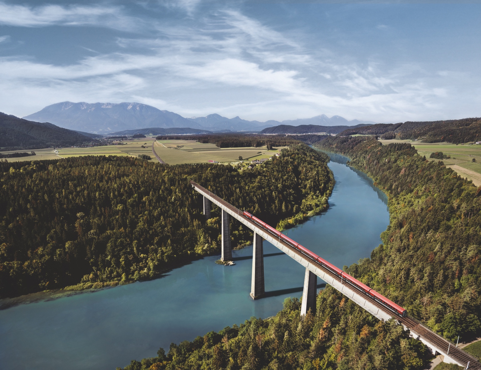 Darstellung der Jauntalbrücke nach Eröffnung der Koralmbahn